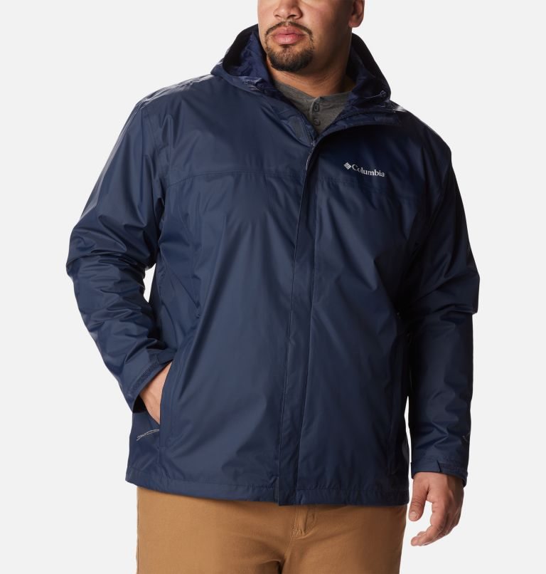 Men\'s Columbia Watertight II Rain Jackets Navy | Plus Size CA-H4A81